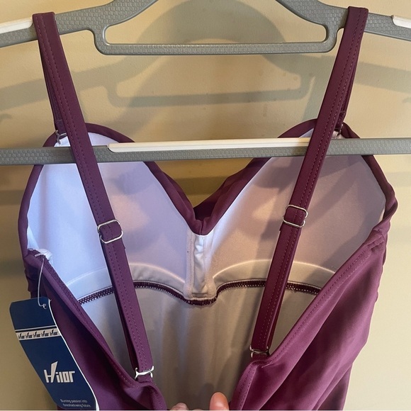 NWT Hilor Women One Piece Swimsuit Tummy Control Bathing Suits Ruffle Monokini - Picture 9 of 9